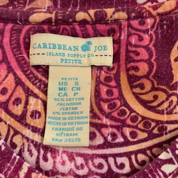 Caribbean Joe Floral Paisley Side-Cinch Top – Petite Small - Picture 5 of 6